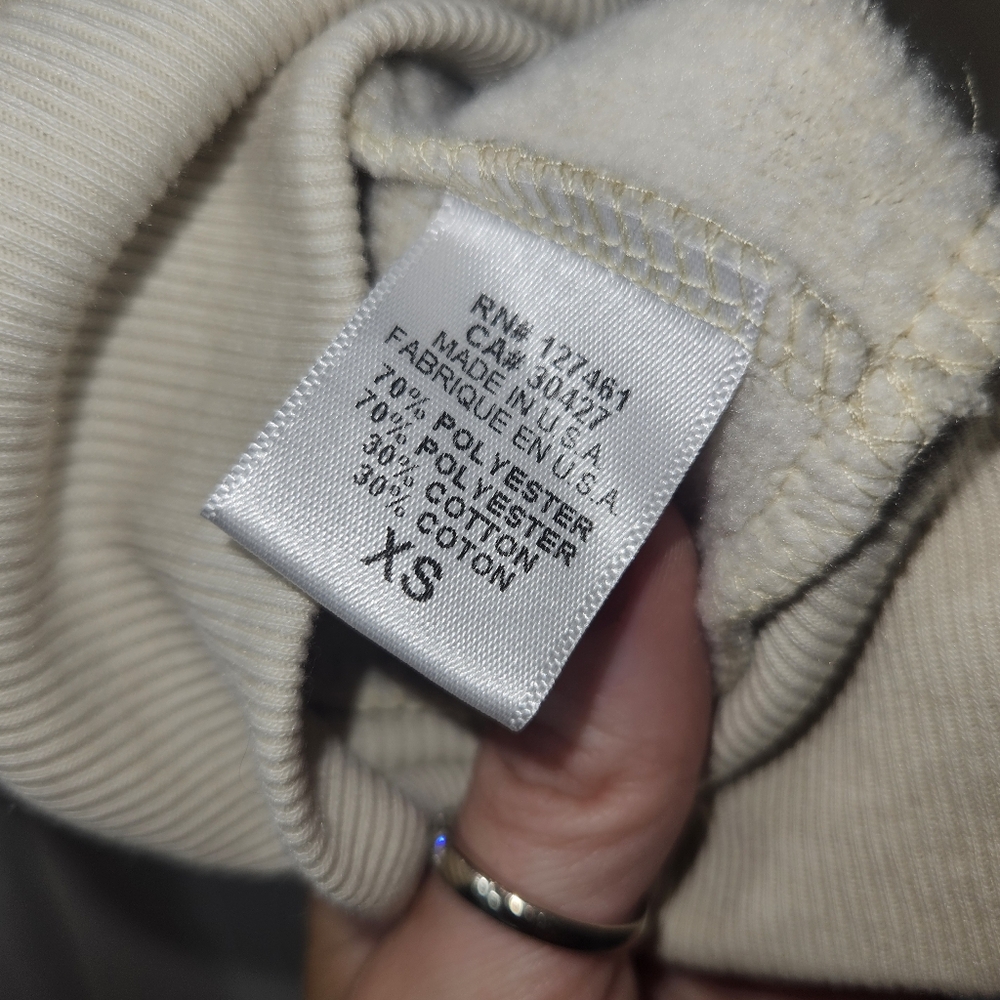 ✨️WILDFOX BEIGE & WHITE FULL ZIP HOODIE NWT SZ XS-S✨️ - Picture 5 of 11